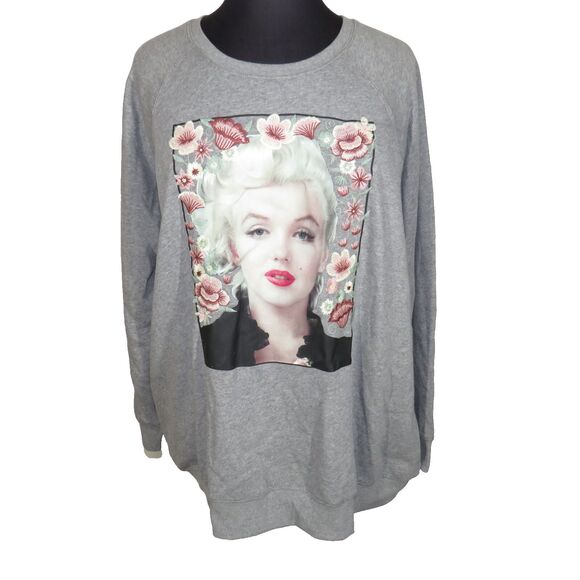 Torrid Marilyn Monroe Floral Embroidered Sweatshirt Plus Size 3X - Picture 1 of 13